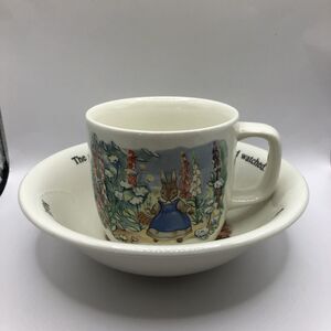 VINTAGE 2-Piece Childrens Cup & Bowl Set Adams Little Grey Rabbit & Her Friends